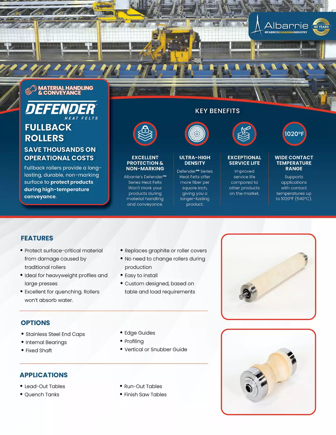 FullBack Roller Sales Sheet | Albarrie 