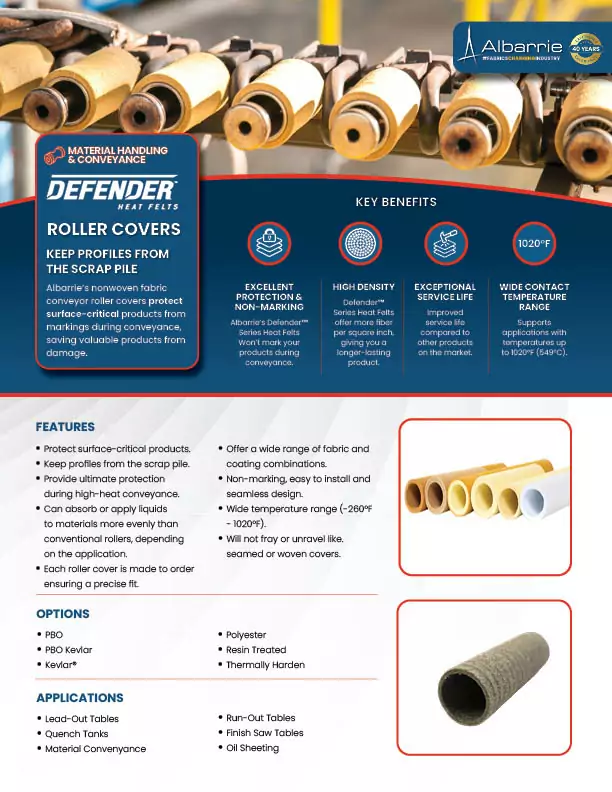Defender Roller Cover Brochure | Albarrie