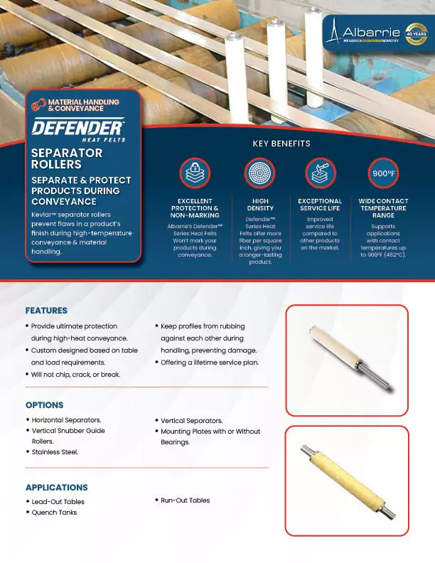 Defender Separator Roller Brochure | Albarrie