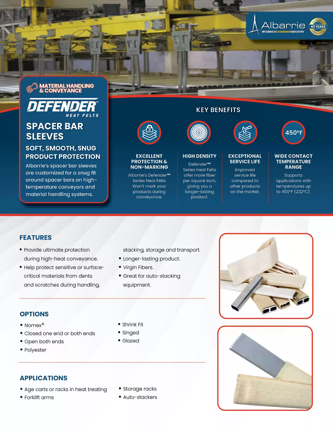 Spacer Bar Sleeves Sales Sheet | Albarrie