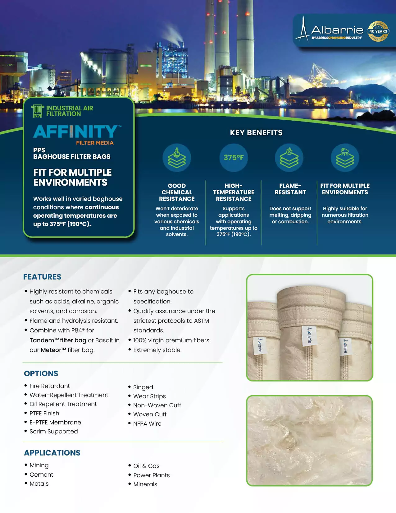 PPS Filter Bags Sales Sheet | Albarrie