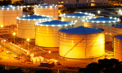 Above Ground Storage Tanks At Oil & Gas Refinery