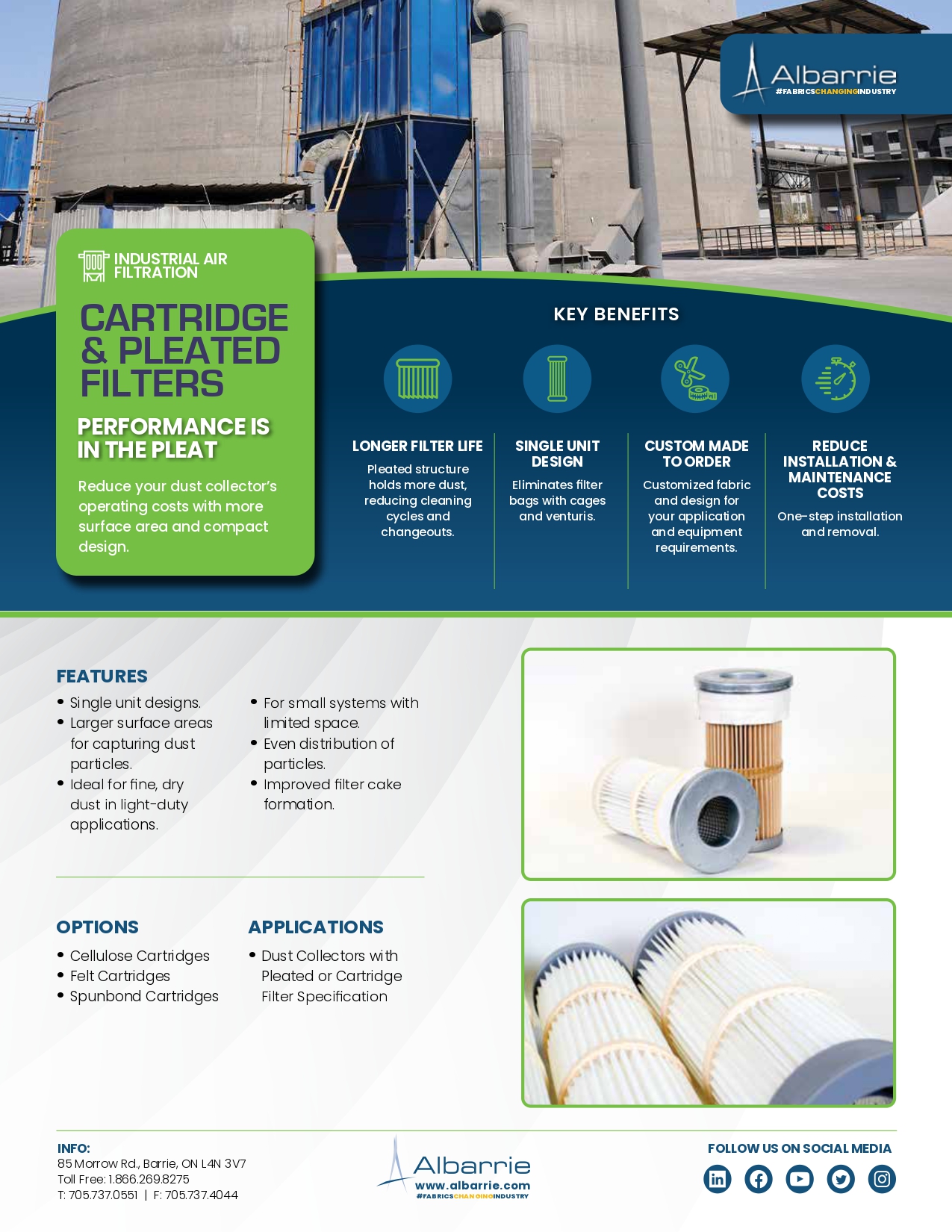 Cartridge & Pleated Filters | Albarrie