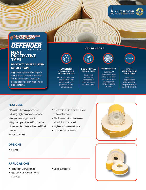 Defender Heat Protective Tape Brochure | Albarrie