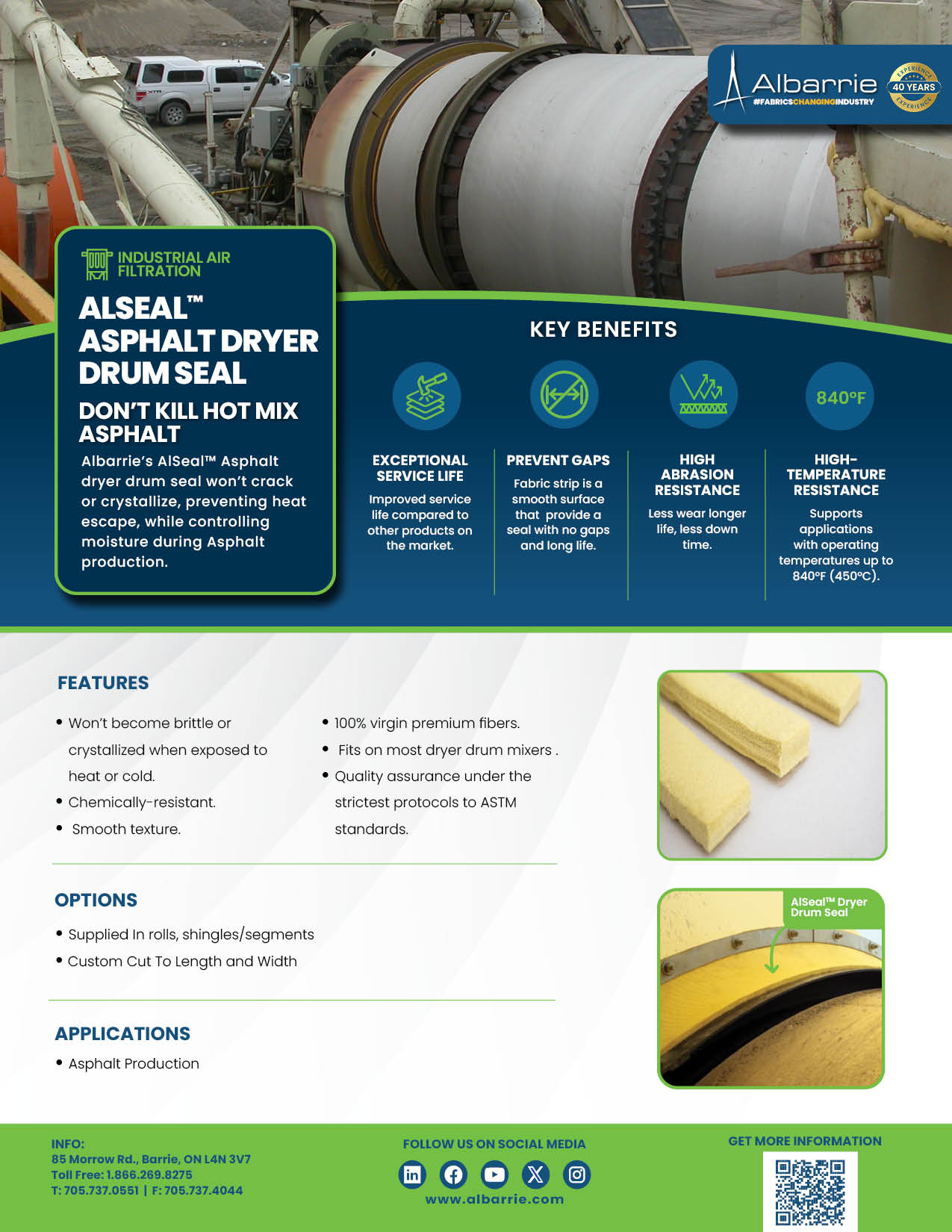 Alseal Asphalt Dryer Drum Seal Brochure